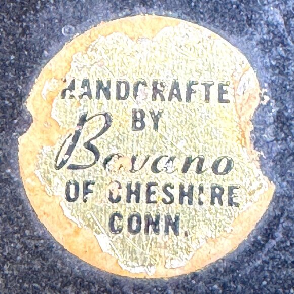 Vintage Bovano Of Cheshire Enamel On Copper Floral Dish MCM Art Yellow Black 3" - Picture 4 of 6